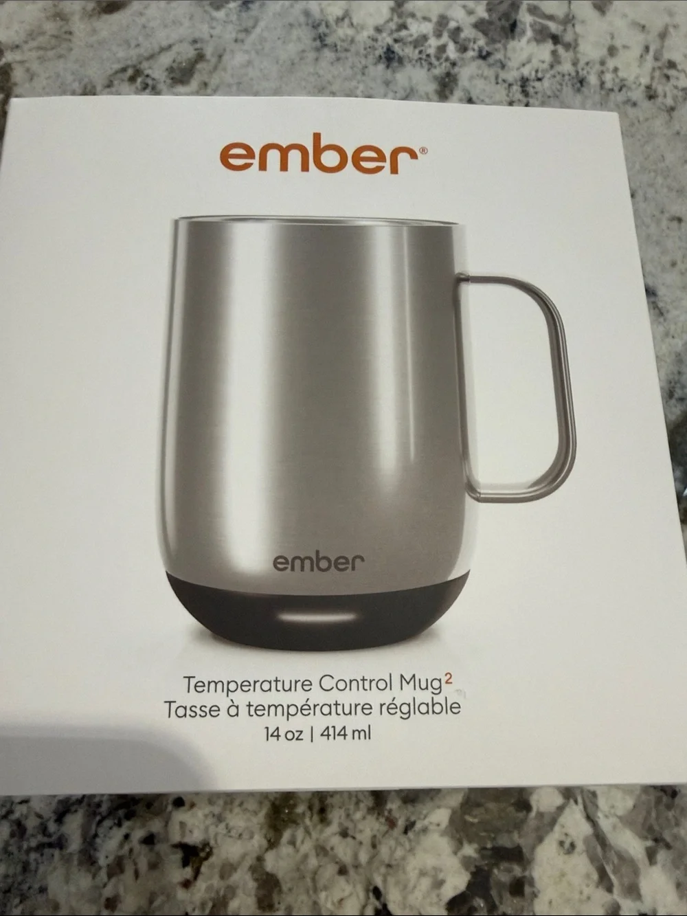 Ember 2 Temperature Control Mug 14oz with Sliding Lid - Stainless Steel Edition